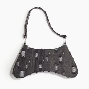 H&M Distressed-Look Denim Shoulder Bag